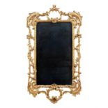 A VICTORIAN CAST IRON AND GILT PAINTED PIER MIRROR the rectangular plate within in a reeded