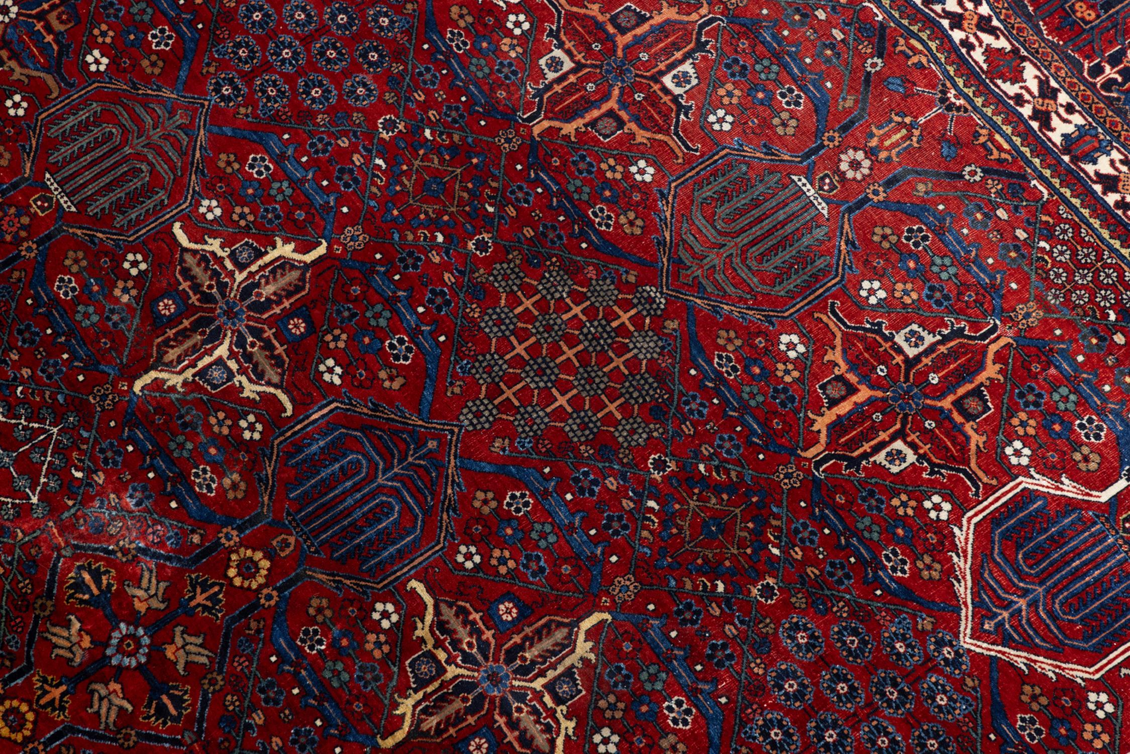 A SEMI ANTIQUE MEIMEH CARPET, CENTRAL PERSIA C.1915, 366 X 267CM the small centre medallion on - Image 3 of 5