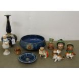 Early 20thC Royal Doulton ceramics: to include a Union flag bulldog  2"h