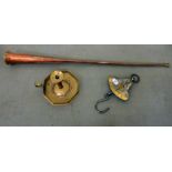 Metalware: to include vintage Salters quadrant balance sack scales