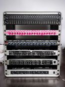 A Collection of Processor Units in a Rack Flight Case including two Neutrik NYS-SPP-L1 24 way