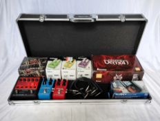 A Collection of Guitar Pedals with Hard Case including an Artec Power Brick boxed complete with