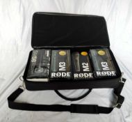 A collection of 4 Microphones in a Gig Bag includes a pair of Rode M3 microphones. Boxed as new.