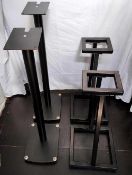 Two Pairs of Spiked Speaker Stands CONDITION REPORT: Some rust visible on both sets.
