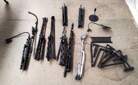 A Collection of Various Microphone/Instrument Stands including three Boom Stands,