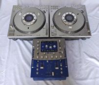 A pair of Technics SL DZ1200 CD Decks and a Numark DXM06 Mixer - Technics CD decks come in original