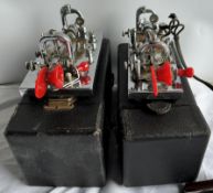 Amateur radio equipment - Two Vibroplex morse key with a chrome base and red keys numbers 153853