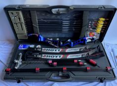 A Hoyt Formula RX handle in blue together with a pair of Hoyt formula series F4 recurve limbs,