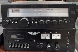 A Solavox Model SR2200 Stereo Receiver together with a Solavox Model SCD2060 Stereo Cassette Deck