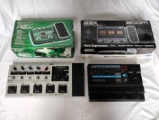 A collection of Guitar Pedal Based Multi Effects Processors including a Zoom A2.