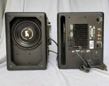 A pair of MK VX-100 Powered Subwoofers CONDITION REPORT: They both power on.