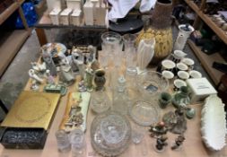 A collection of Lladro, Nao, Royal Doulton and Hummel figures together with crystal glasswares,