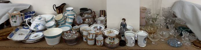 A Japanese part tea service together with other part tea services, commemorative china,