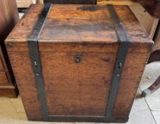 A late 19th century oak silver chest,