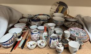 Assorted Japanese part tea sets, together with various oriental ceramics,