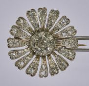 ANTIQUE DIAMOND FLORAL BROOCH