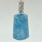 RARE AND UNUSUAL AQUAMARINE AND DIAMOND PENDANT