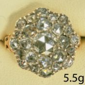 FINE ANTIQUE DIAMOND CLUSTER RING