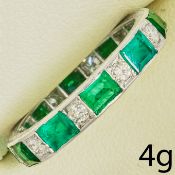 EMERALD AND DIAMOND FULL ETERNITY RING