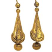 ETRUSCAN REVIVAL GOLD EARRINGS