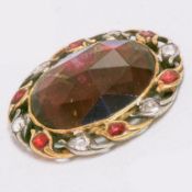 RARE QUEEN ANNE, STUART SLIDER/CLASP WITH TOPAZ AND DIAMOND, ca. 1690.