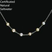 CERTIFICATED NATURAL SALTWATER PEARL NECKLACE