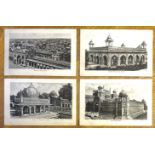 INDIA - MUGHAL - Early 1900s set of (10) Embossed / raised relief Postcards of Delhi Monuments. An