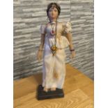 INDIA - FOLKART - Antique Indian Cloth Art Doll Elegant Woman in Ivory & Gold Sari Handcrafted