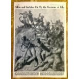 INDIA - WW1 - Original Illustration Sikhs and Gurkhas Cut Up the Germans at Lille. The Illustrated