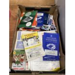 A box of assorted football programmes, mainly 1960s, teams including Huddersfield Town, Fulham,