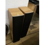A pair of Bowers and Wilkins floor standing speakers, serial number 0022737, H 88cm