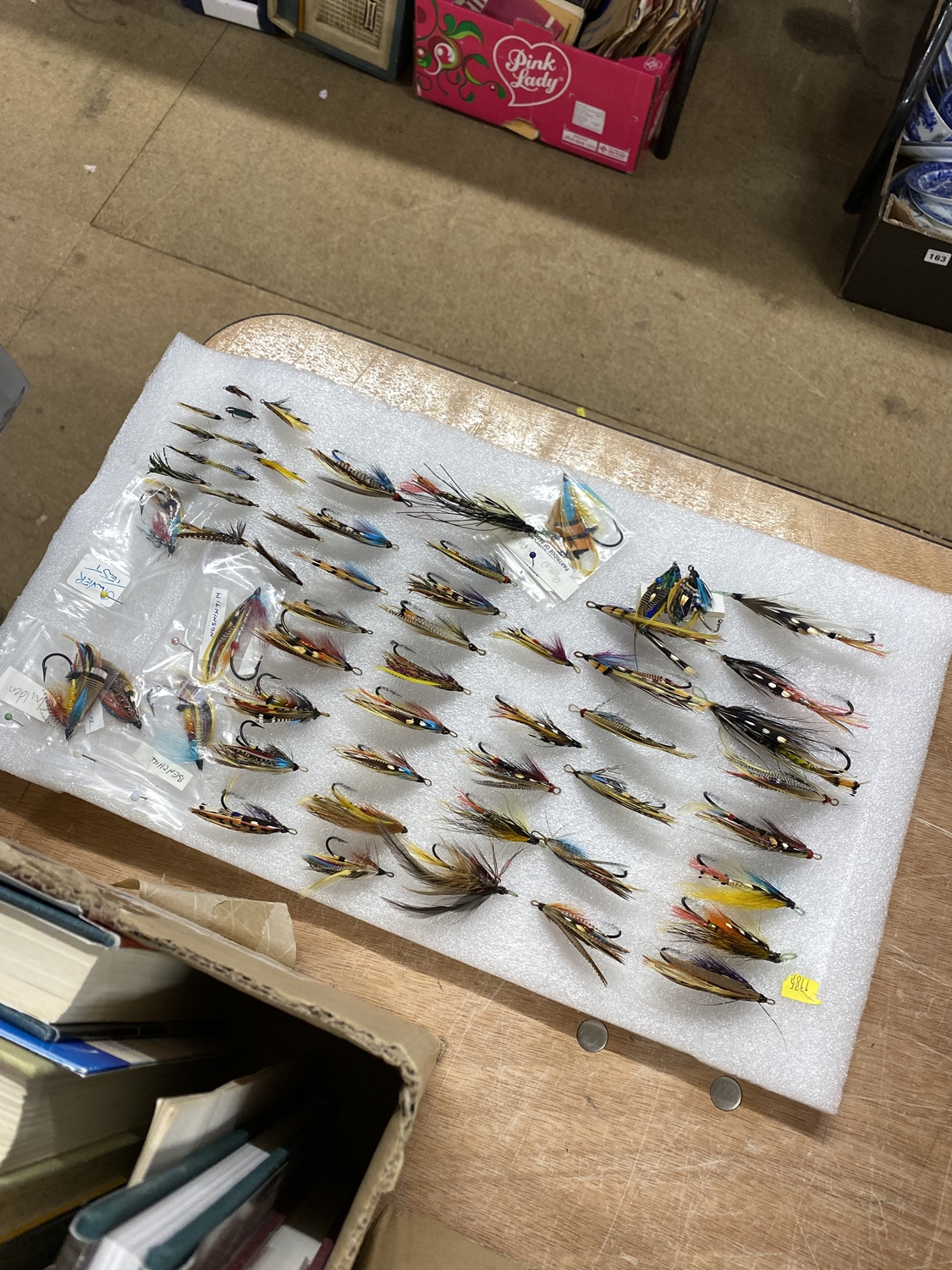 Two boxes of fishing books and a selection of fishing flies - Image 2 of 2