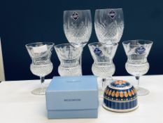 6 Edinburgh crystal glasses - all boxed & Wedgwood