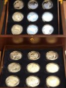 Collection of 925 silver mint five pound coins in