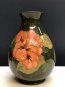 Moorcroft Hibiscus pattern vase 21cm