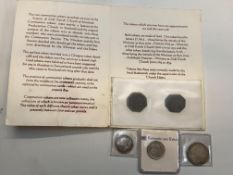 3X British coins dates 1911-1842 together with 2x
