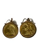 1894 Full sovereign with 9ct gold mount Total weig