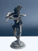 Spelter candle stick Height 29 cm