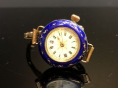 Enamel blue ladies cocktail watch