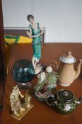 Art deco resin figure & others