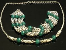 Silver matching necklace & bracelet