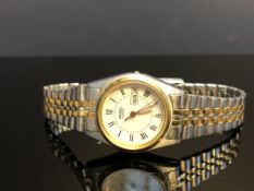 Two Tone Ladies Seiko Quartz Bracelet Watch with D