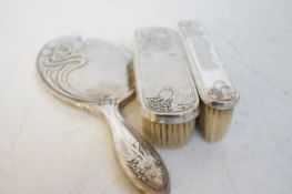 3 W.M.F art nouveau items 2 brushes & 1 mirror