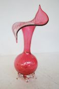 Cranberry glass vase