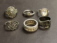 6 Silver rings