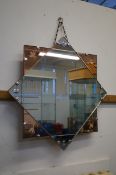 Retro wall mirror with peach decoration