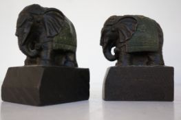 Pair of metal elephants