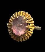 9ct Gold & amethyst ring Size O