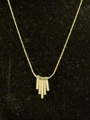 9ct Gold chain & pendant, pendant white & yellow g
