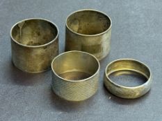 4x Silver napkin rings Weight 115g